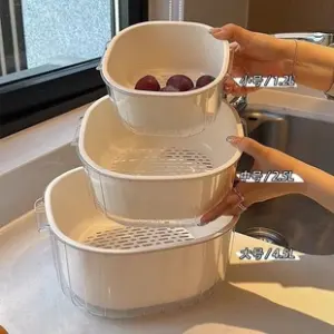 Double-Layer Vegetable Basin with Drain Basket