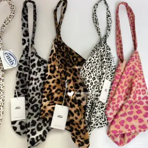 Leopard Print Canvas Shoulder Bag