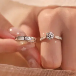 Moissanite Couple Wedding Ring