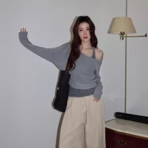 Off-Shoulder Knit Two-Piece Set