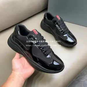 Patent Leather Breathable Running Shoes