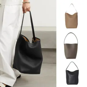 Pebbled Leather Bucket Bag